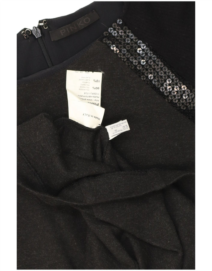 Vestido bodycon feminino de manga comprida Pinko UK 10 poliéster cinza pequeno