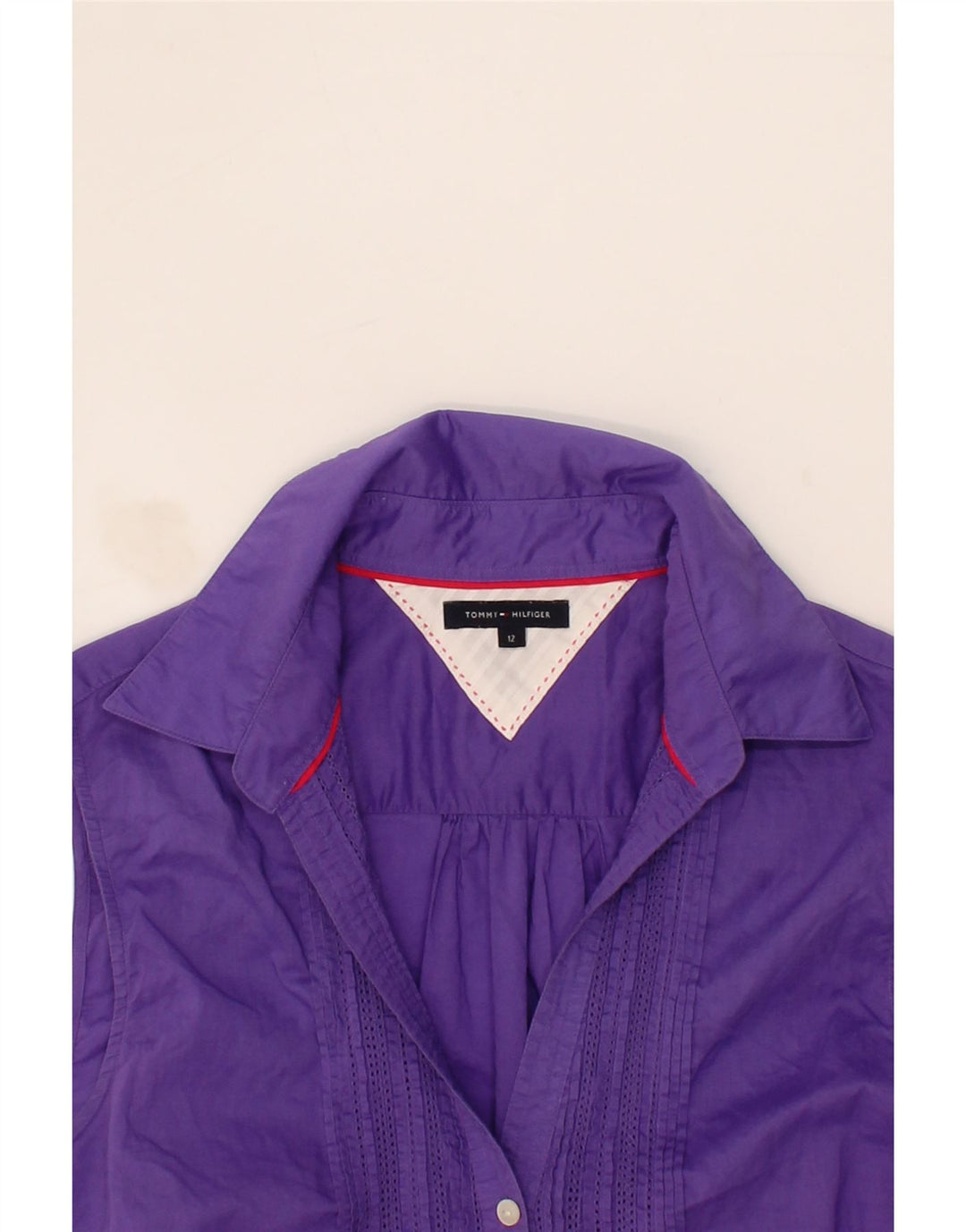 TOMMY HILFIGER Womens Sleeveless Shirt US 12 Large Purple Cotton Vintage Tommy Hilfiger and Second-Hand Tommy Hilfiger from Messina Hembry 