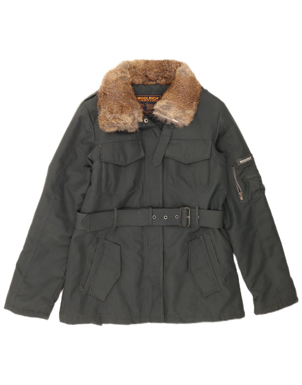 Jaqueta utilitária feminina Woolrich UK 14 nylon cinza médio