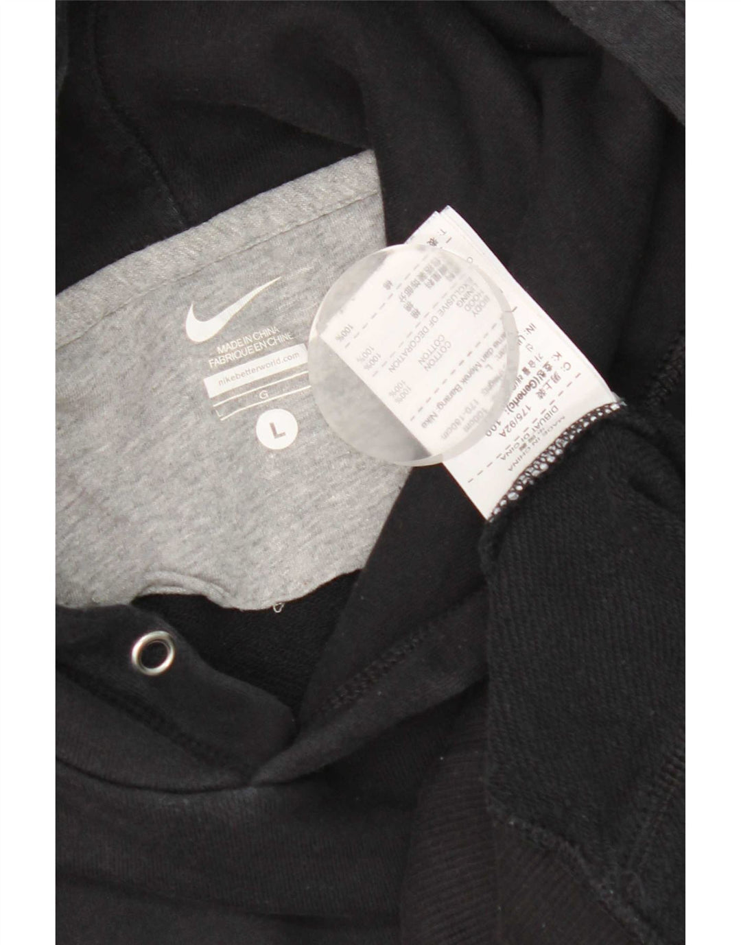 Nike Mens Hoodie Jumper Grande Algodão Preto