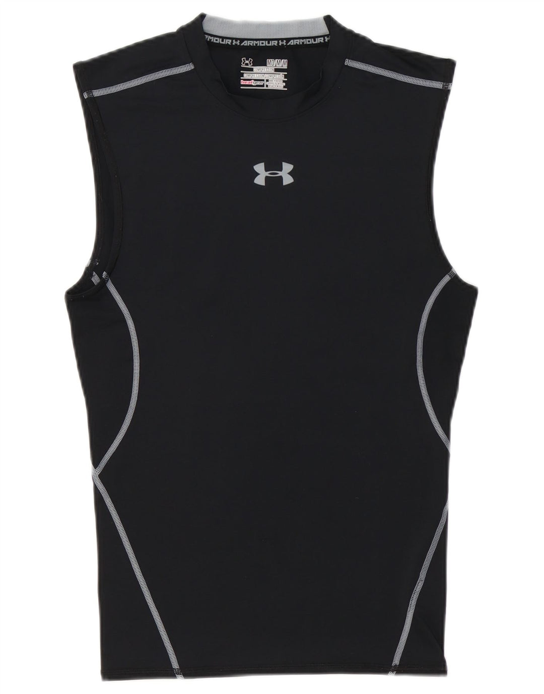 Under ARMOR Mens Heat Gear Graphic Colete Top Médio Poliéster Preto