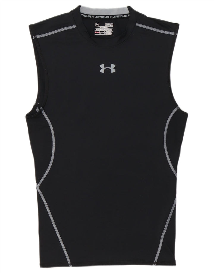 Under ARMOR Mens Heat Gear Graphic Colete Top Médio Poliéster Preto