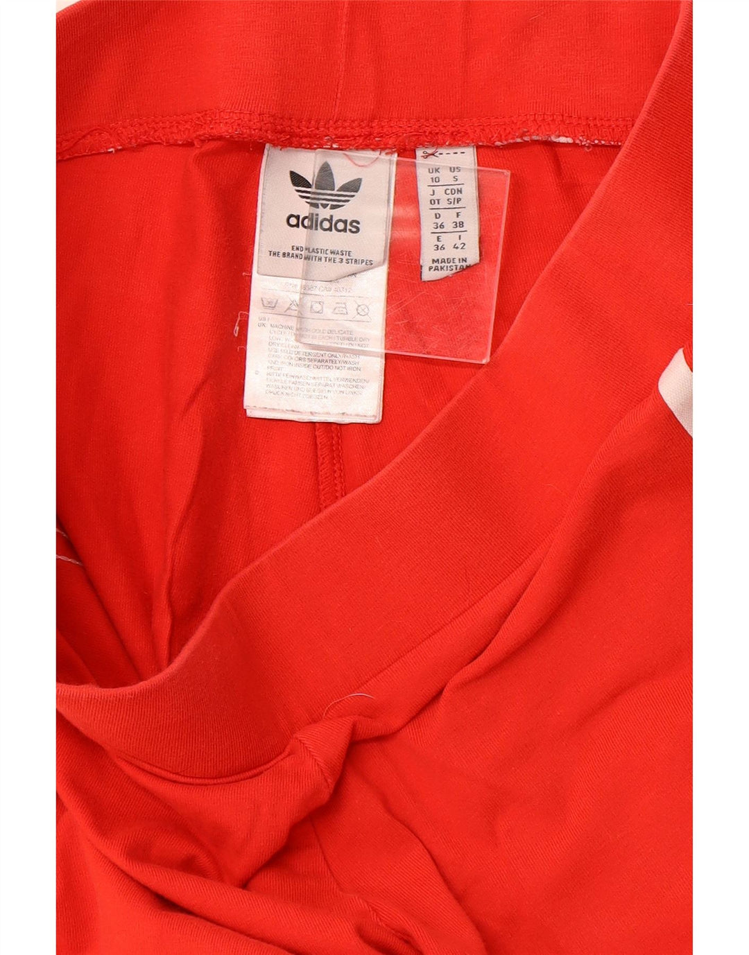 ADIDAS Womens Leggings UK 10 Small Red Cotton