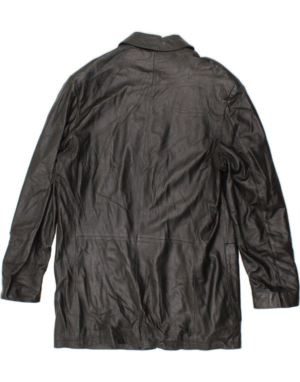 Casaco de couro masculino VINTAGE IT 56 3XL couro preto