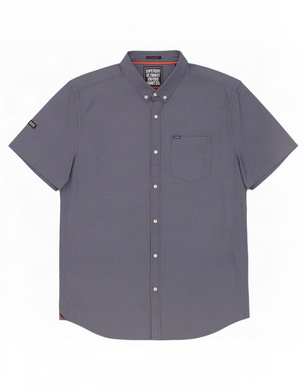 Camisa masculina Superdry manga curta regular fit 2XL algodão azul