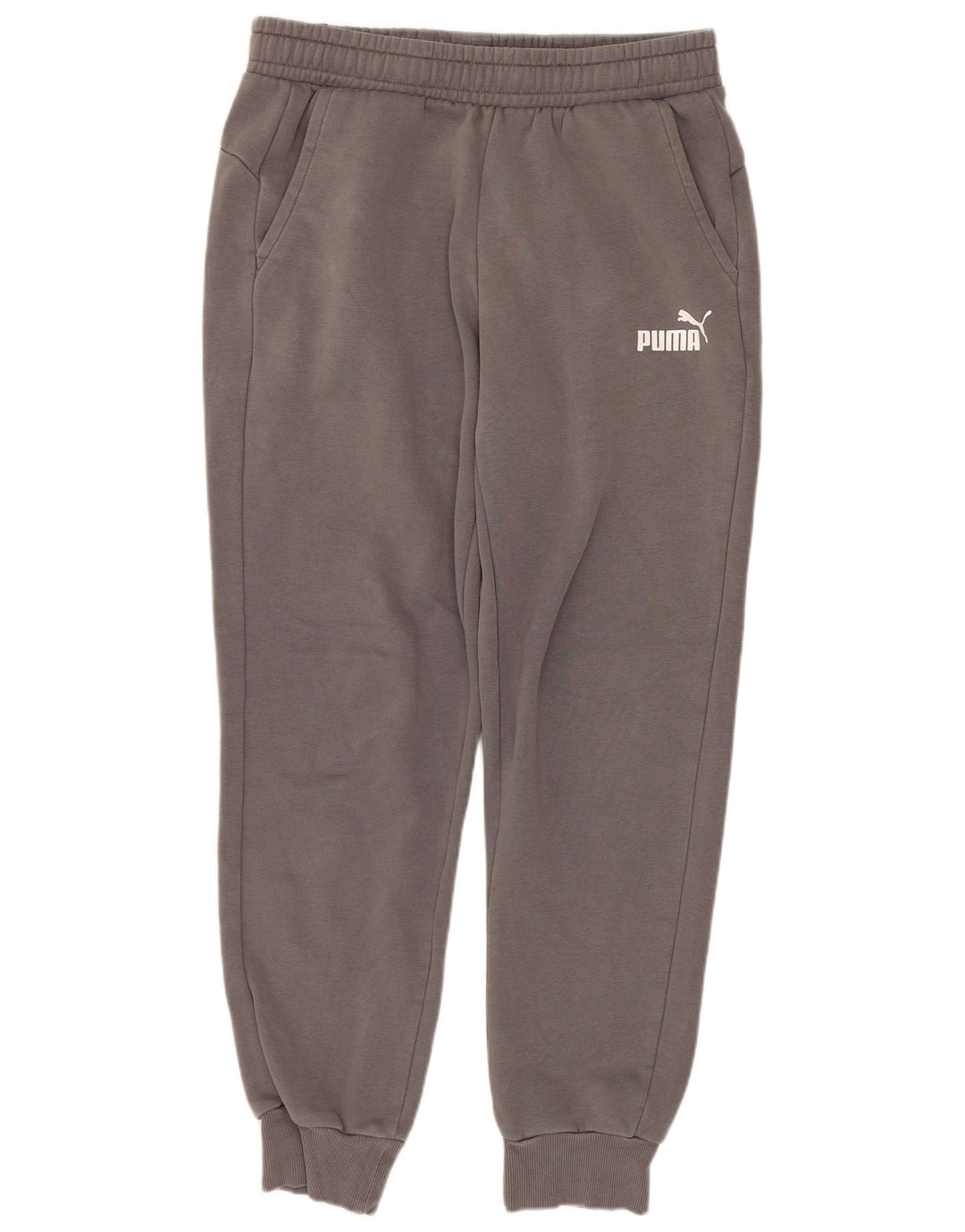 Calça de treino masculina Puma Joggers cinza médio algodão