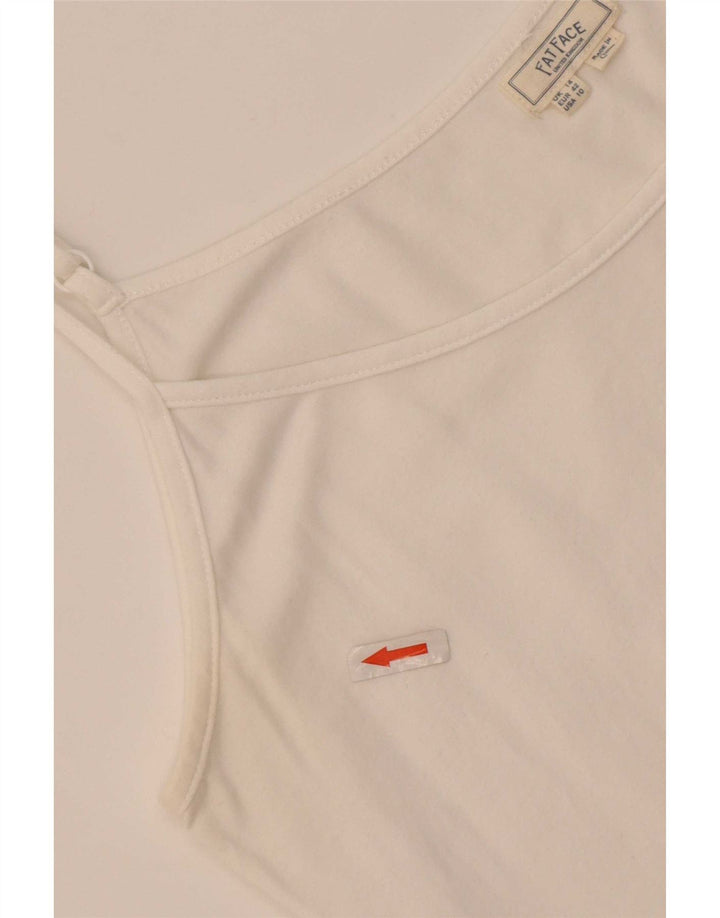 Fat Face Womens Cami Top UK 14 Grande Algodão Branco