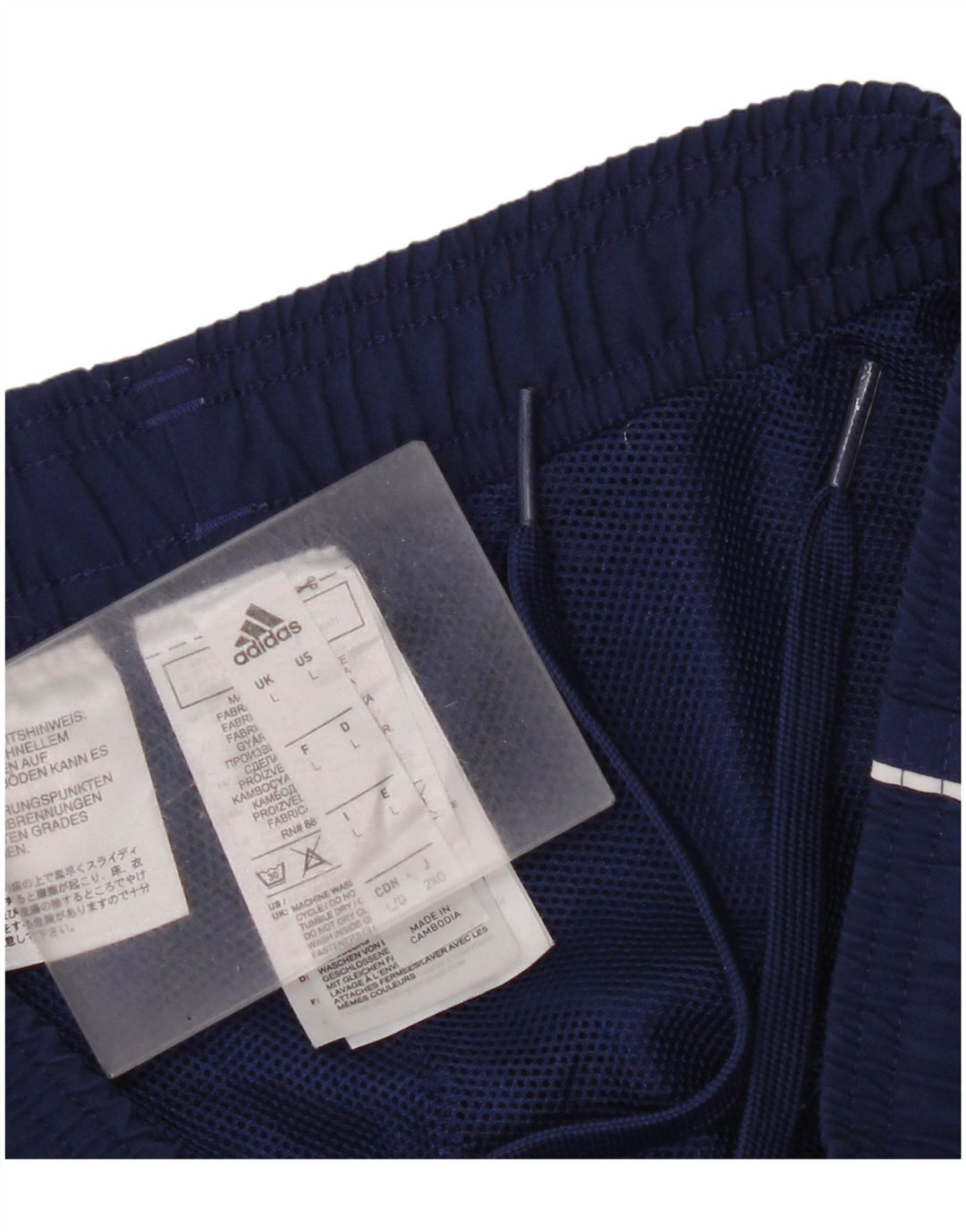 Calça de treino masculina Adidas grande poliéster azul marinho