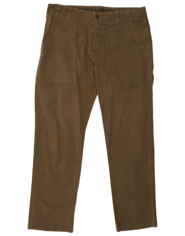Calça cargo slim masculina Marina Militare IT 48 médio W30 L29 algodão cáqui