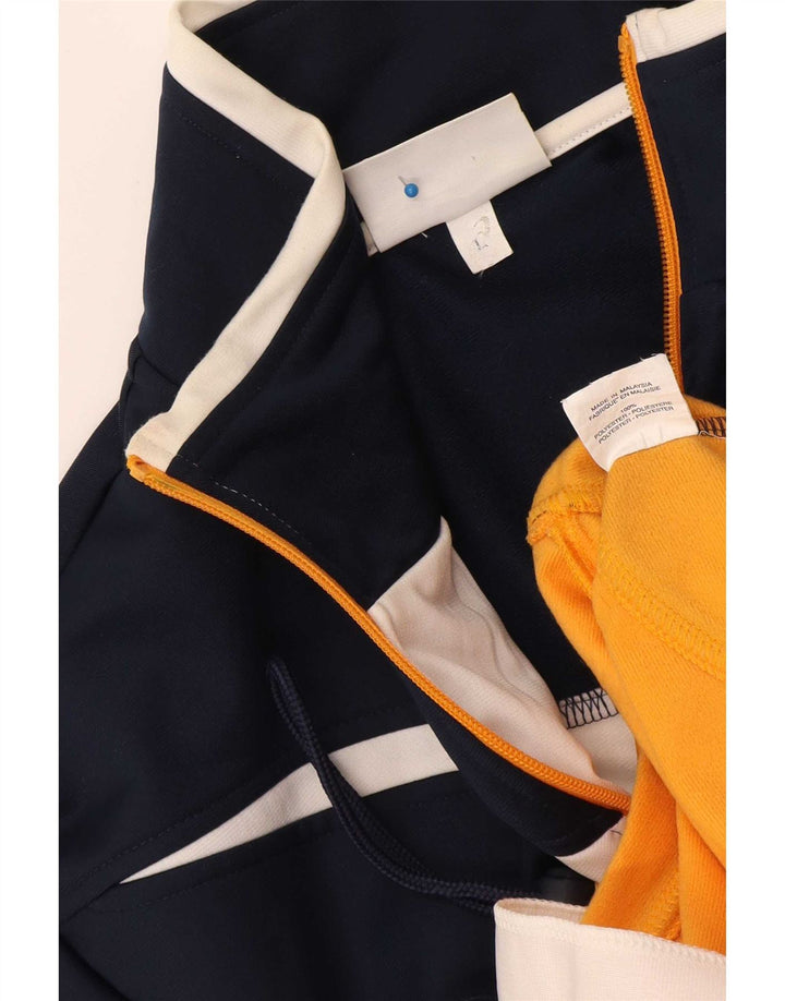 Asics Mens Tracksuit Top Jacket Grande Azul Marinho Colourblock Poliéster