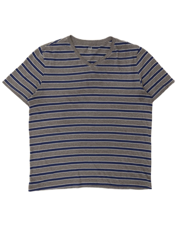 Camiseta masculina GAP Top XL listrada cinza
