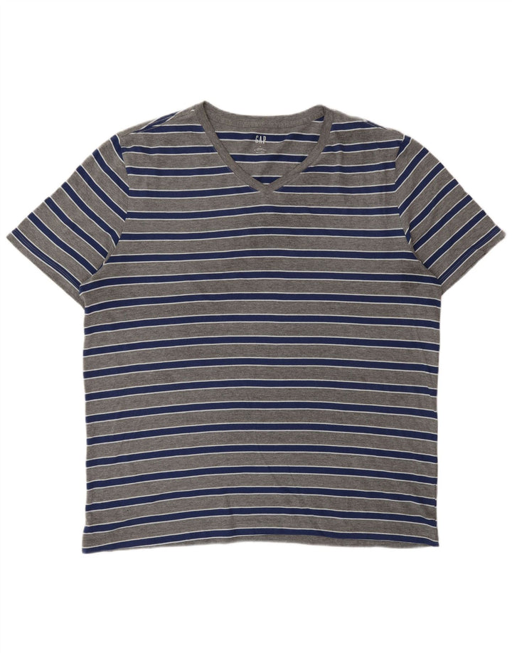 Camiseta masculina GAP Top XL listrada cinza