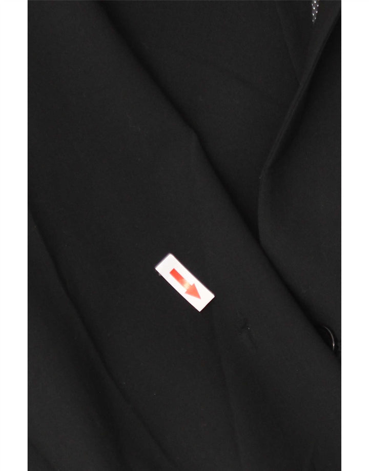 Jaqueta blazer masculina de 2 botões Marks & Spencer Reino Unido 48 2XL lã preta