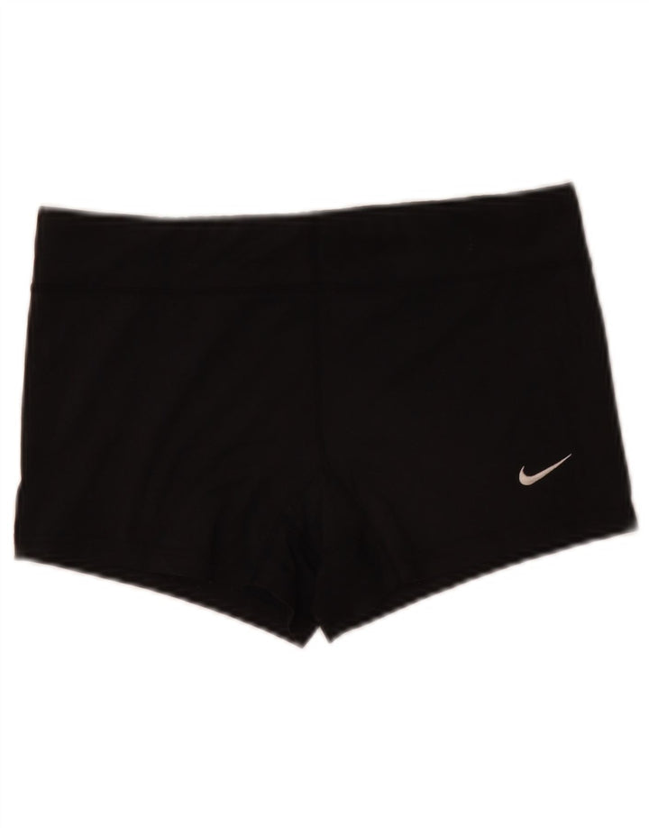 Nike Womens Dri Fit Sport Shorts UK 10 Pequeno Poliéster Preto