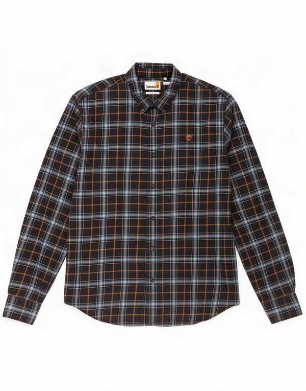 Camisa masculina de flanela Timberland Regular Fit grande xadrez azul marinho