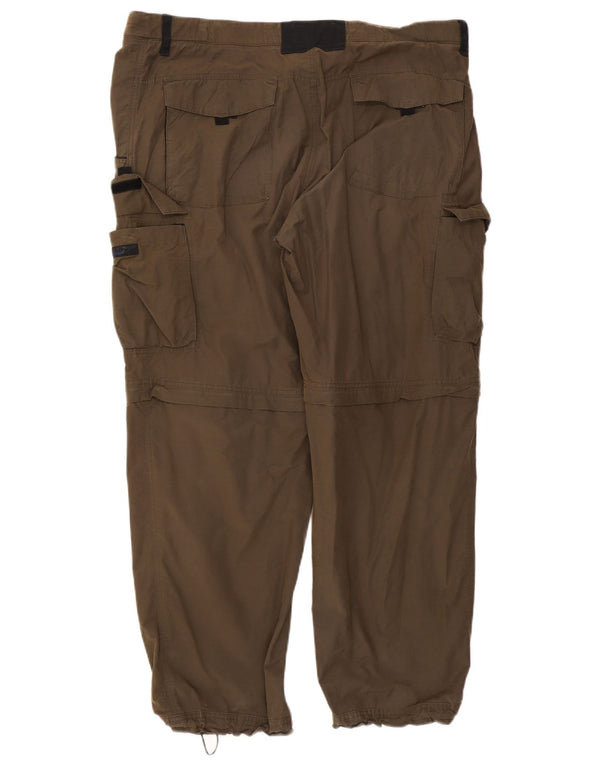 Calça cargo masculina Marks & Spencer Active Regular Fit W42 L31 algodão cáqui