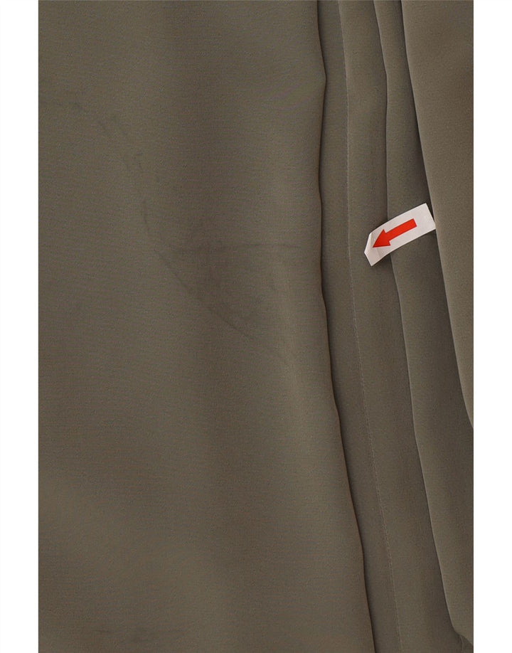Sobretudo solto feminino vintage UK 20 2XL poliéster verde