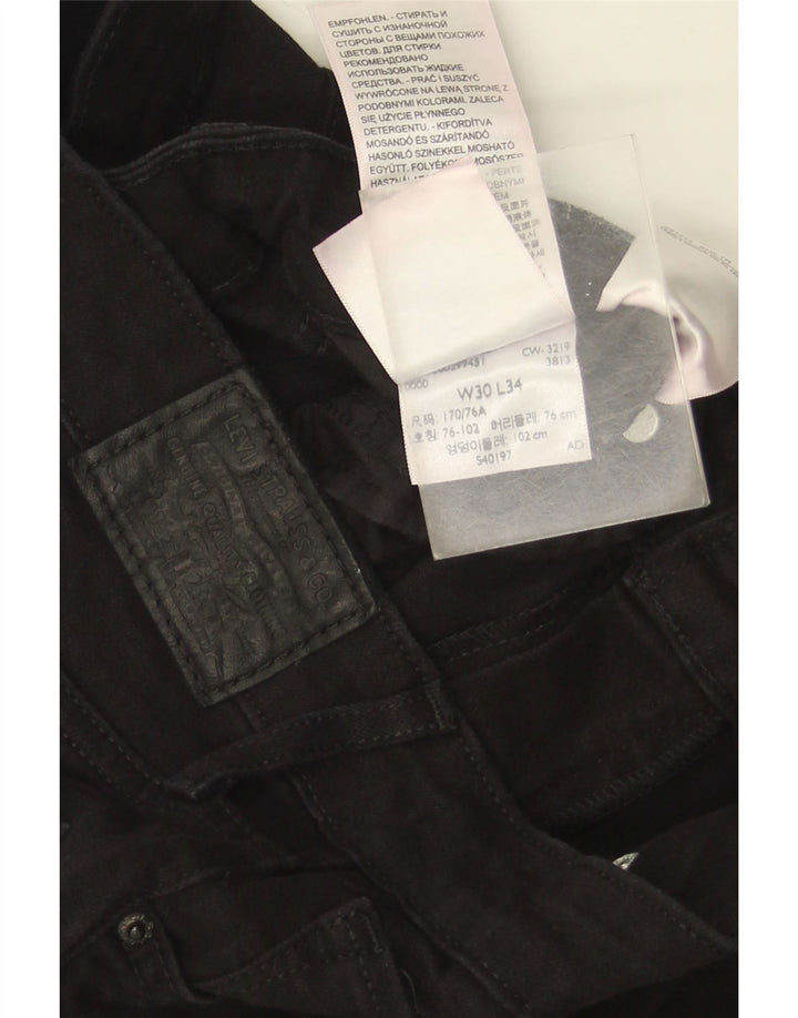Calça jeans feminina Levi's 710 Slim W30 L34 algodão preto