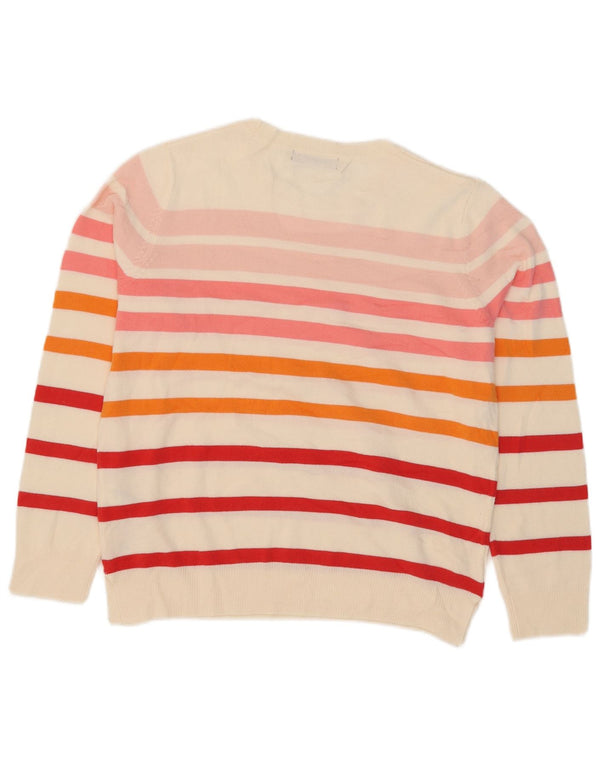 Suéter feminino Marks & Spencer com gola canoa Reino Unido 14 grande multicolorido