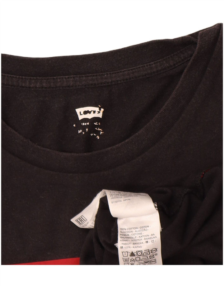 Camiseta gráfica masculina Levi's Top grande de algodão preto