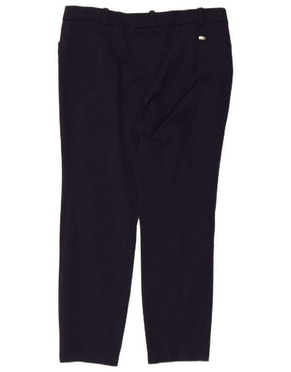 Luisa Spagnoli Calça casual feminina slim IT 46 grande W34 L26 azul marinho