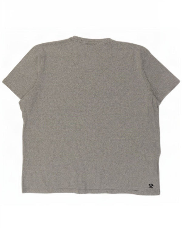 Camiseta gráfica masculina Fat Face Top 2XL algodão manchado cinza