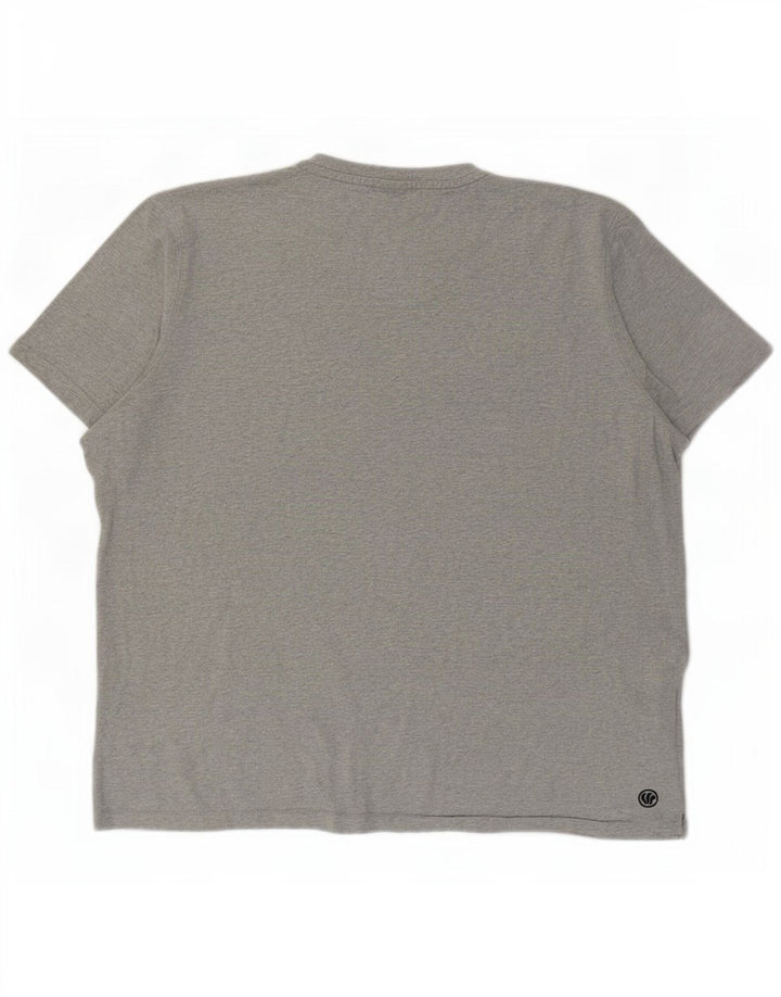 Camiseta gráfica masculina Fat Face Top 2XL algodão manchado cinza