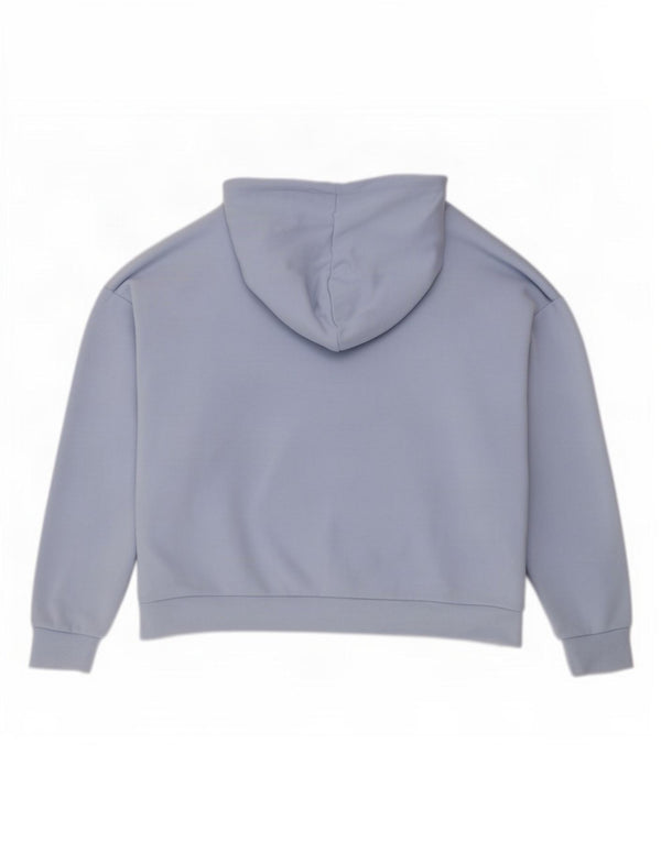 Adidas feminino gráfico oversized moletom com capuz Reino Unido 20/22 XL azul algodão