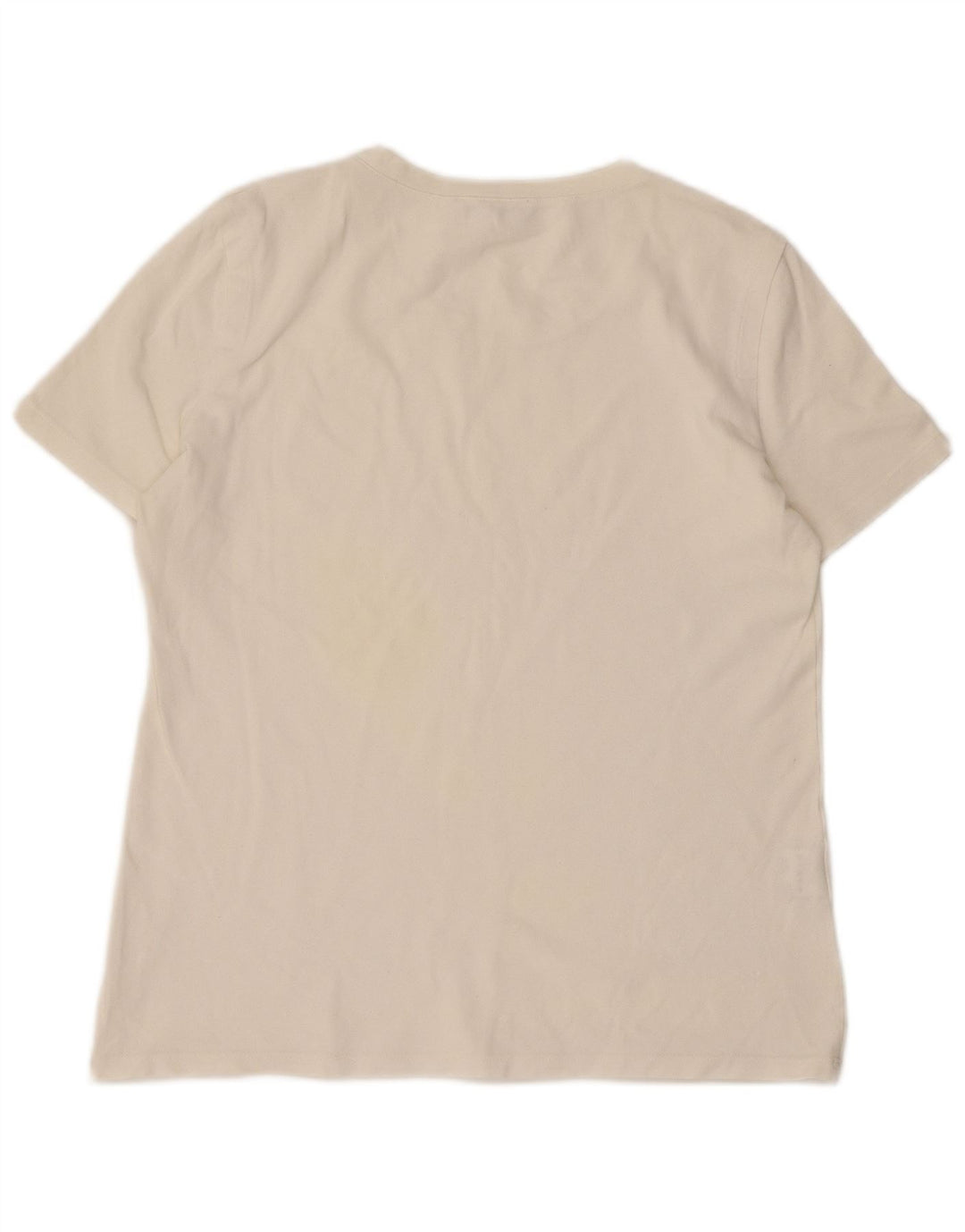 Camiseta feminina Lacoste tamanho superior 42 grande algodão branco