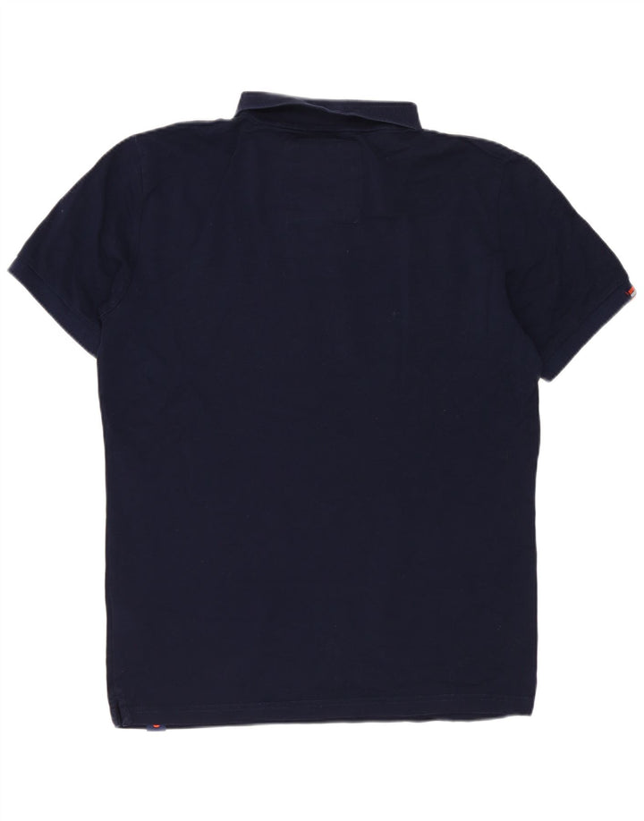 Camisa polo masculina Superdry pequena algodão azul marinho