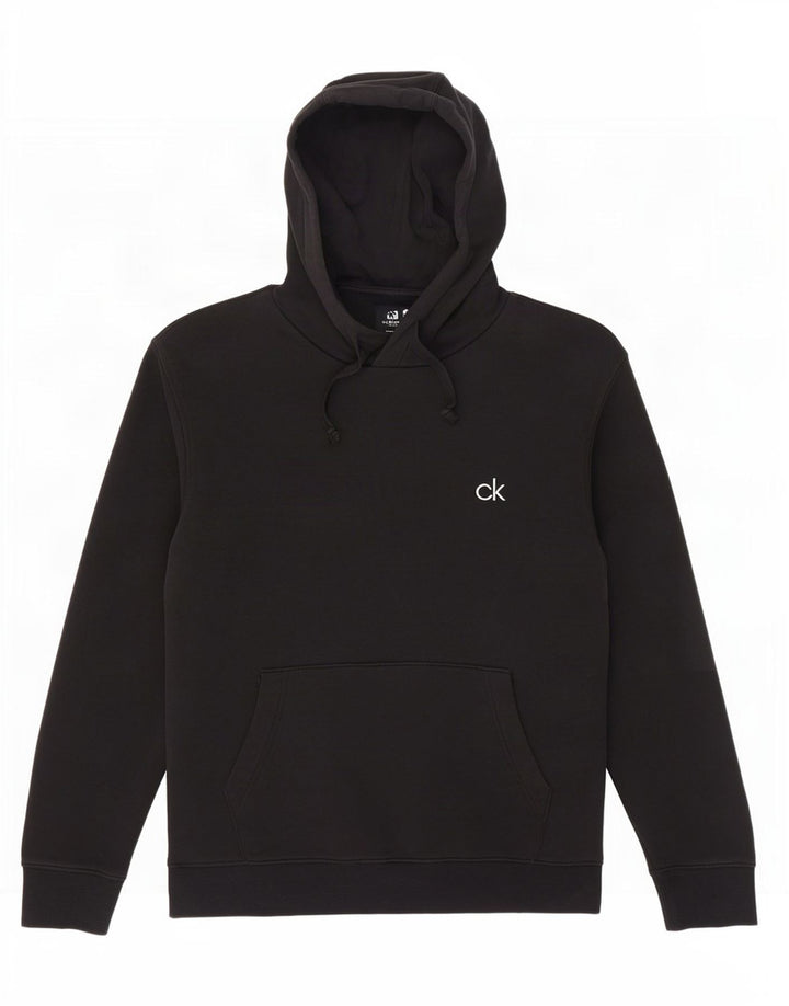 Calvin Klein Mens Golf Hoodie Jumper Médio Algodão Preto