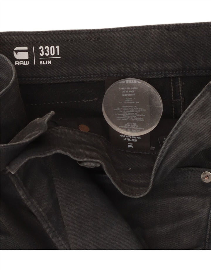 G-STAR Masculino 3301 Jeans Slim W31 L34 Algodão Preto