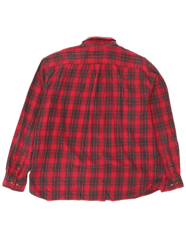 Camisa masculina de flanela EDDIE BAUER XL de algodão xadrez vermelho