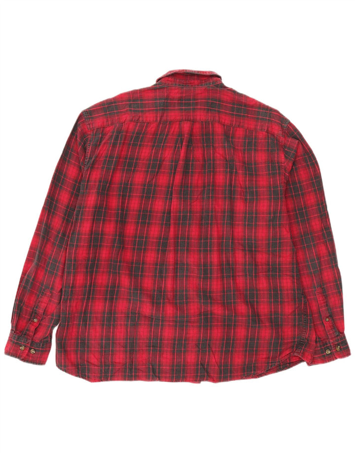 Camisa masculina de flanela EDDIE BAUER XL de algodão xadrez vermelho