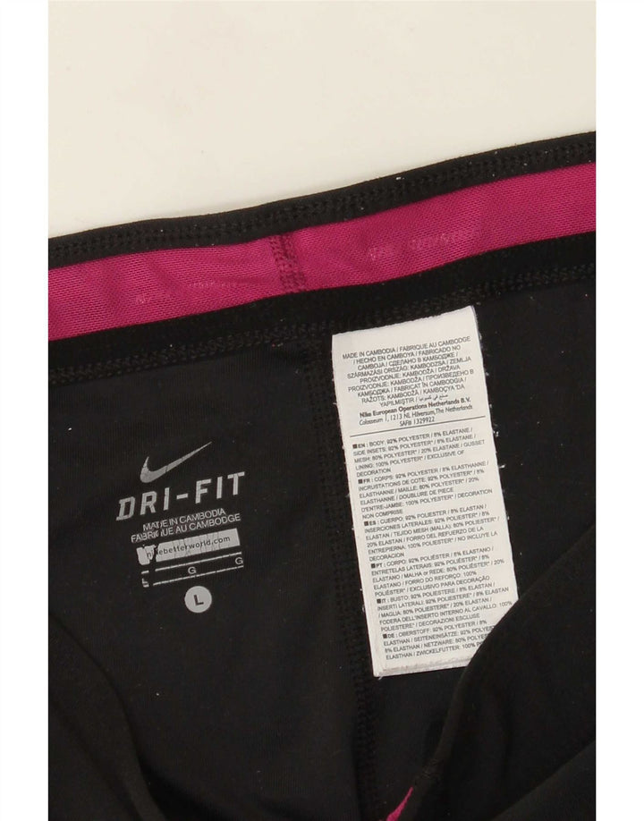 Leggings Nike Dri Fit Capri UK 14 Grande Preto Colourblock Poliéster