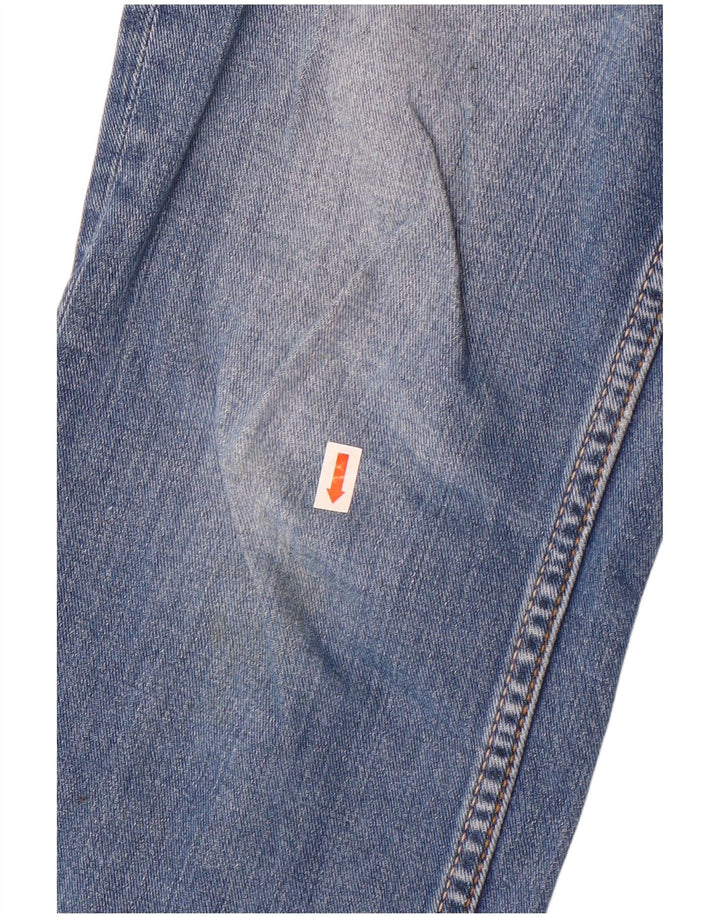 Calça jeans reta feminina Fat Face desgastada W30 L28 algodão azul