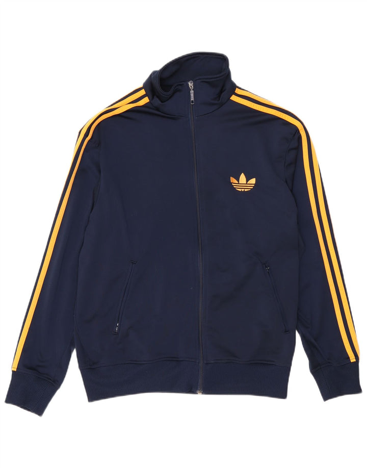 Adidas Mens Tracksuit Top Jacket Médio Azul Marinho Poliéster