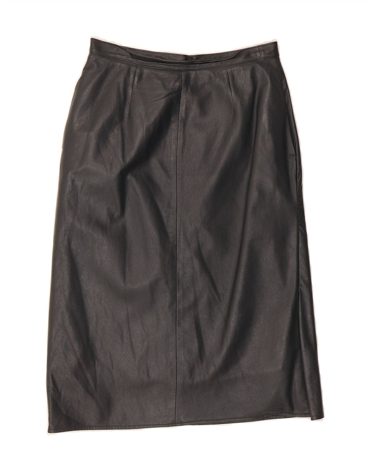 VINTAGE Womens Leather Skirt W28 Medium  Black Vintage Vintage and Second-Hand Vintage from Messina Hembry 