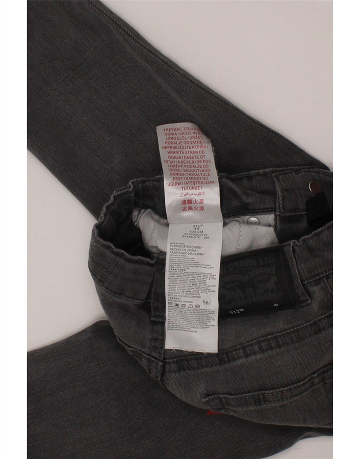 LEVI'S Boys 512 Slim Tapered Jeans 3-4 Anos W20 L16 Algodão Cinza