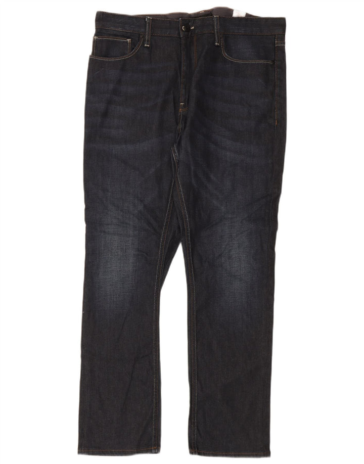Marks & Spencer Masculino Autograph Straight Jeans W36 L29 Azul Marinho Algodão