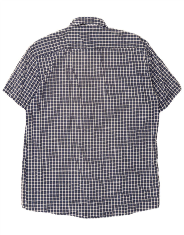 US Polo Assn. Camisa masculina regular de manga curta grande guingão azul marinho
