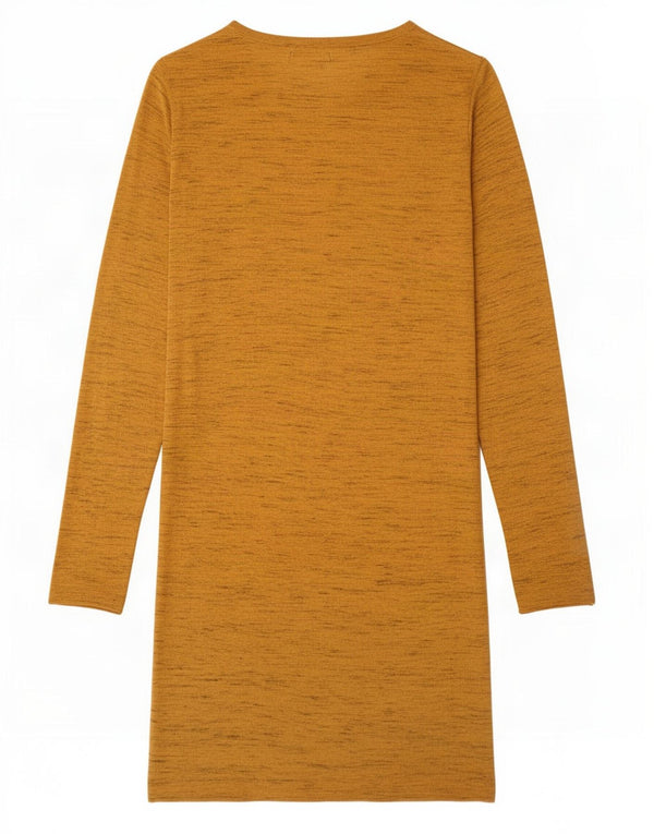 Zara Vestido feminino de manga comprida UK 10 pequeno poliéster manchado amarelo