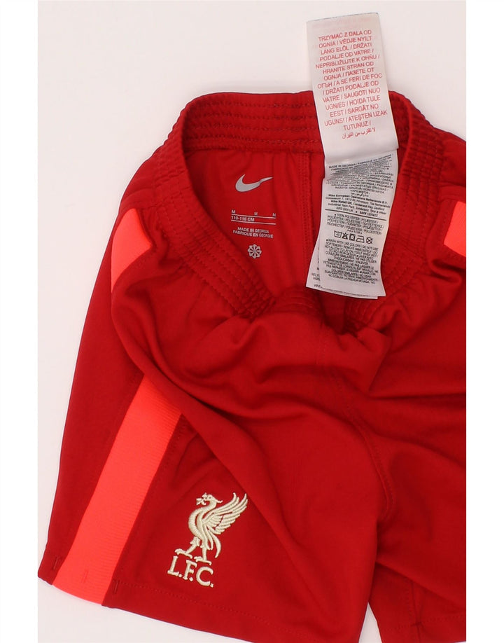 Shorts esportivos Nike Boys Liverpool 7-8 anos médio vermelho colorblock poliéster