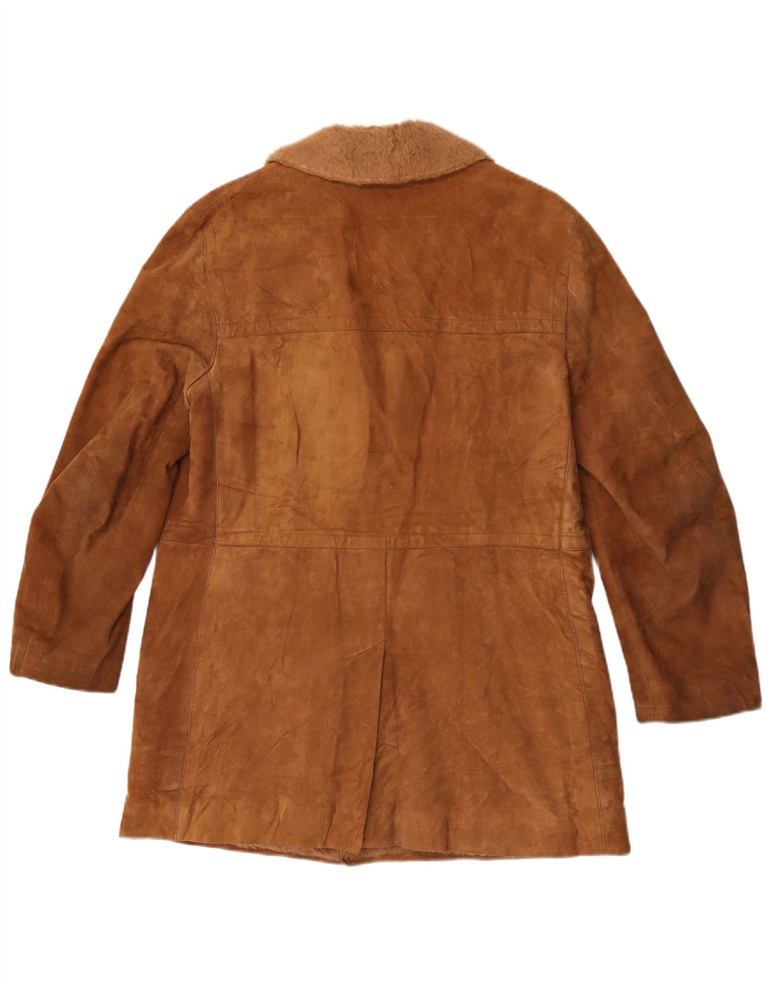Jaqueta masculina de camurça Sherpa Anfor IT 48 couro marrom médio