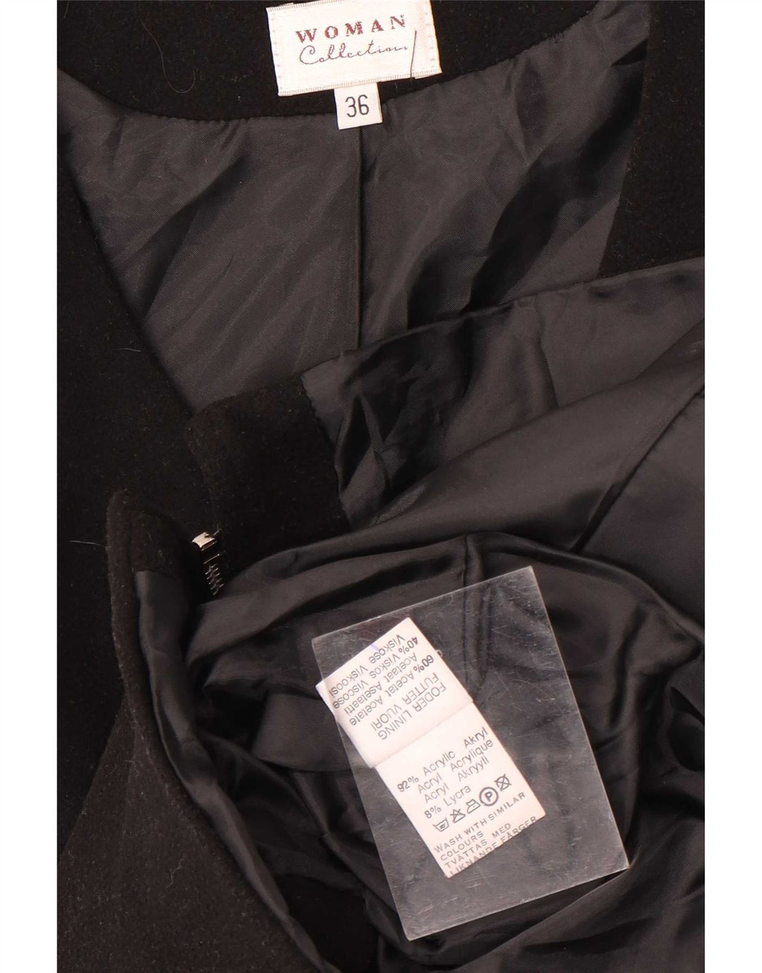 Colete feminino vintage EU 36 pequeno acrílico preto