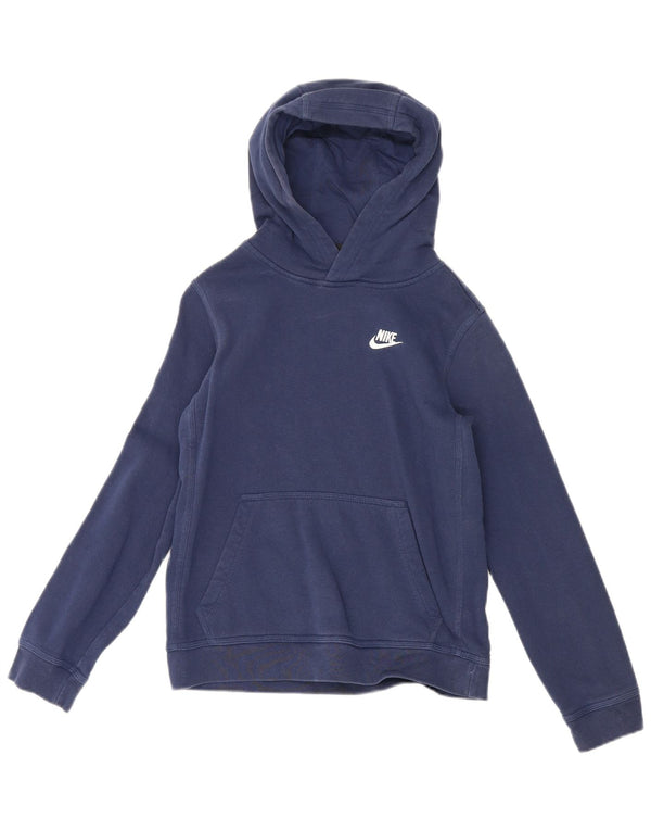 Jumper com capuz Nike Boys 12-13 anos grande algodão azul marinho