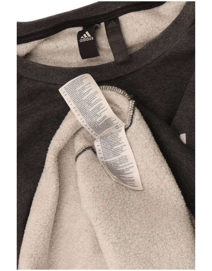 Adidas Mens Moletom Jumper Grande Algodão Cinza