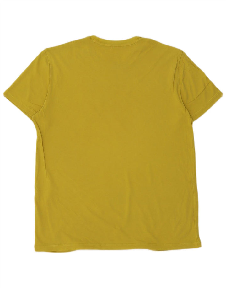 Camiseta masculina Armani Slim Fit com estampa gráfica de algodão amarelo médio