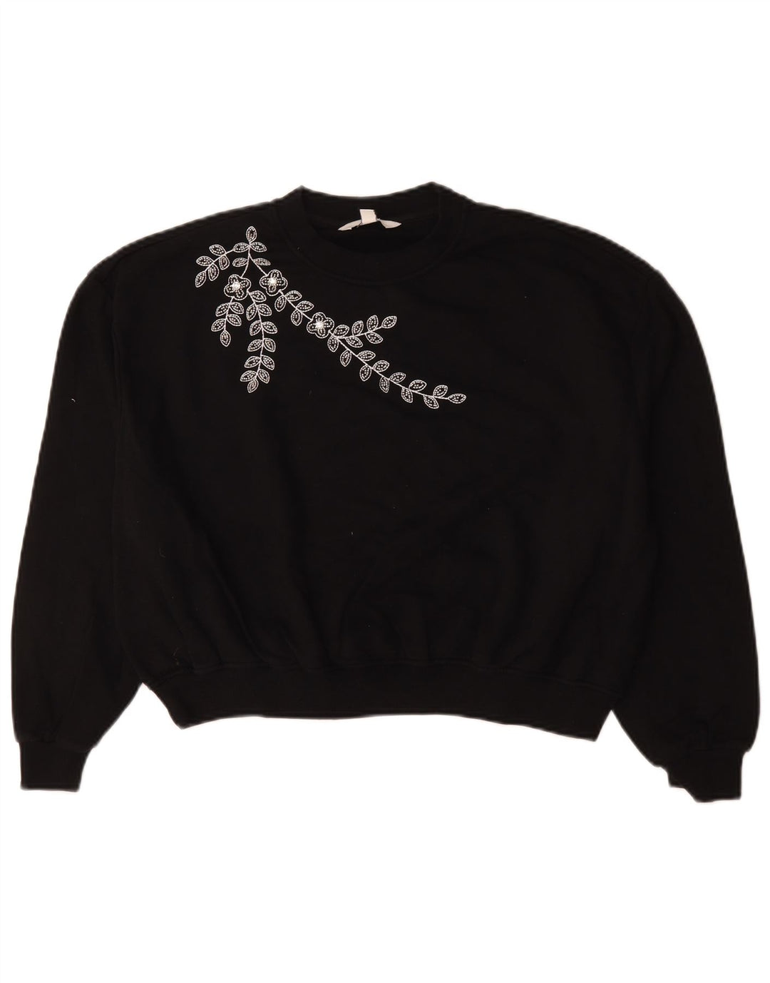 Suéter feminino grande Marks & Spencer UK 10 pequeno floral preto