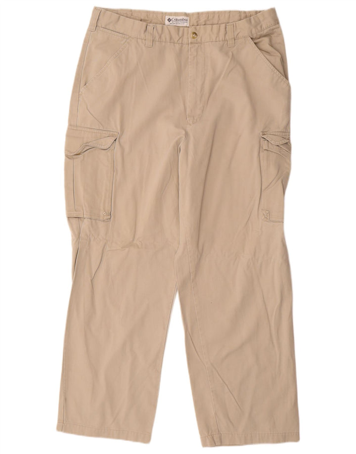 Calça cargo masculina reta COLUMBIA W36 L29 algodão bege